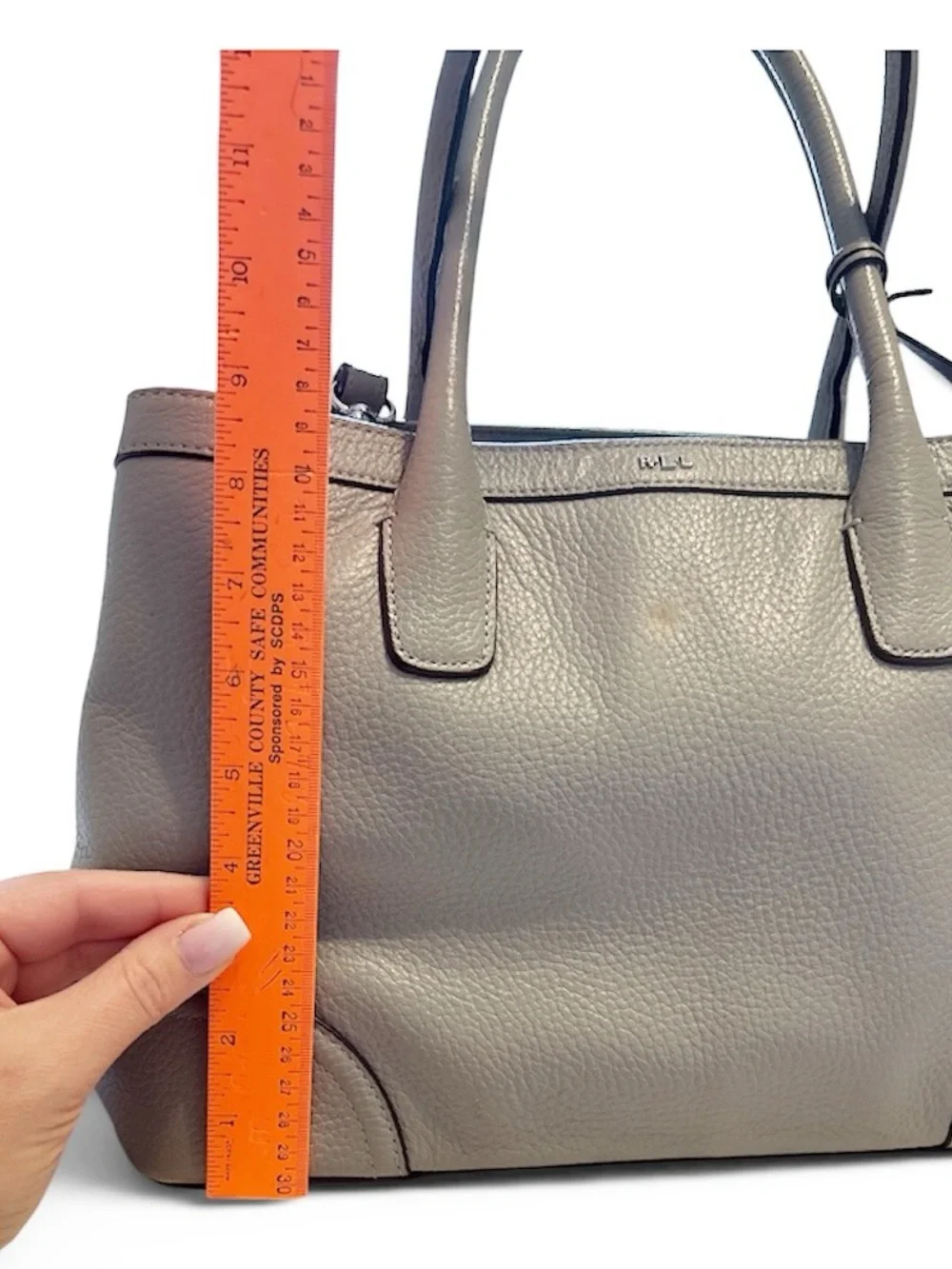 Ralph Lauren Grey/Silver Handbag Purse with Shoulder Strap Corpcore